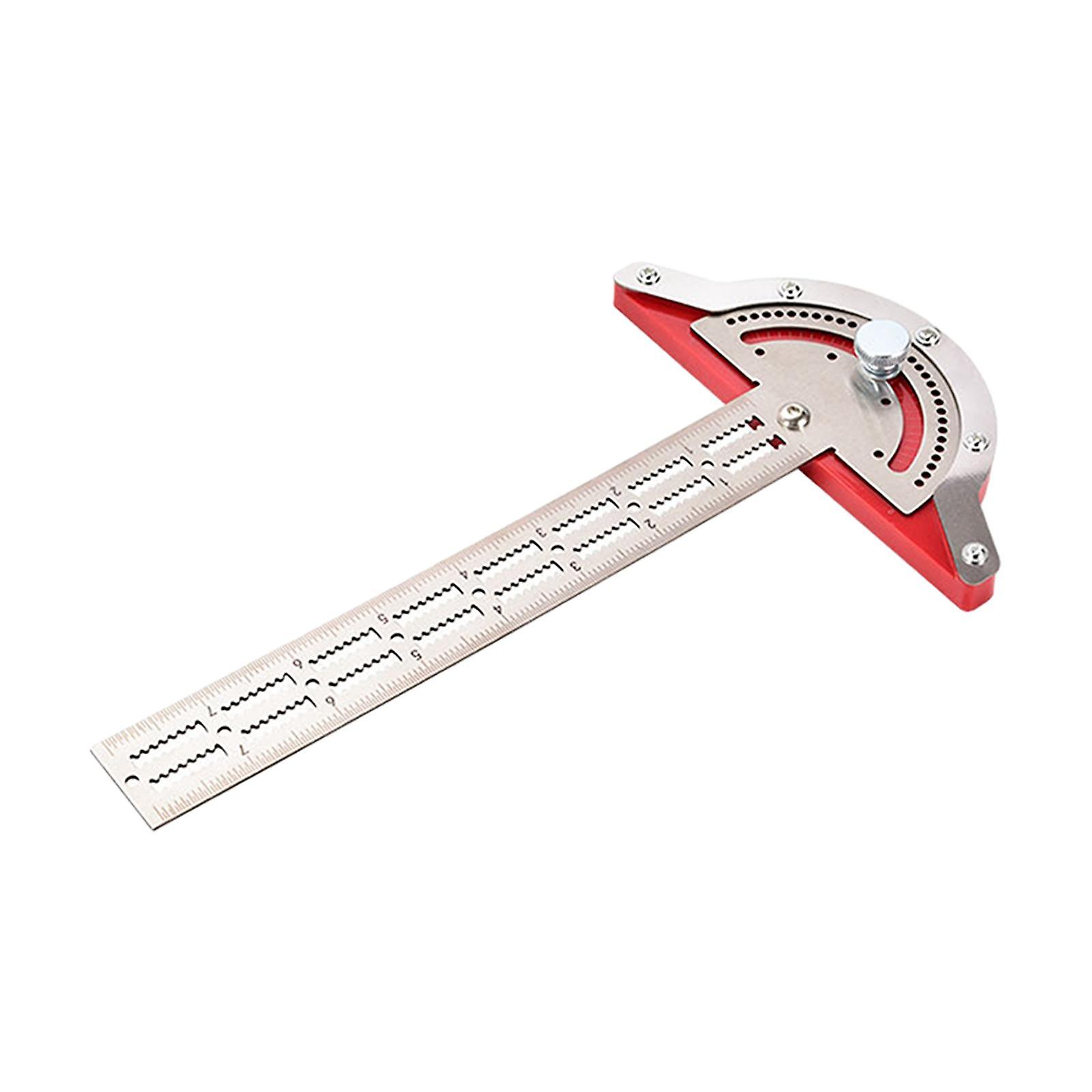 Woodworker Edge Ruler Two Arm Carpentry Ruler Woodworking Edge Ruler Measuring Layout Tool 0-70 Degrees Adjustable Protractor