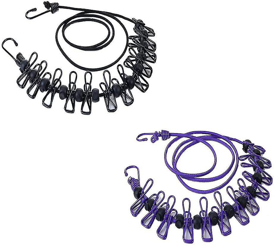 2-Pack-Wäscheleine, elastisch verstellbare tragbare Wäscheleine Reisewäscheleine