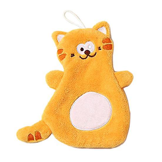 Useful Hand Towel Soft Quick-drying Wear Resistant Garfield Cat Shape Hanging Hand Wipe Towel Cleaning Rag Daily Use