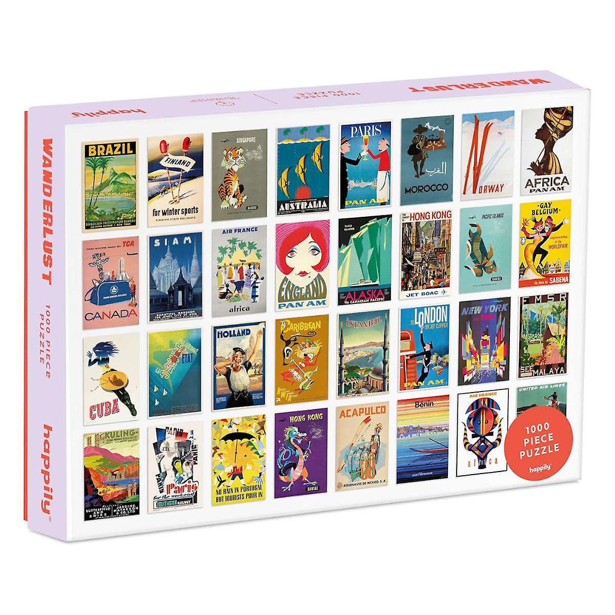 Happily Wanderlust Travel 1000 Piece Jigsaw Puzzle