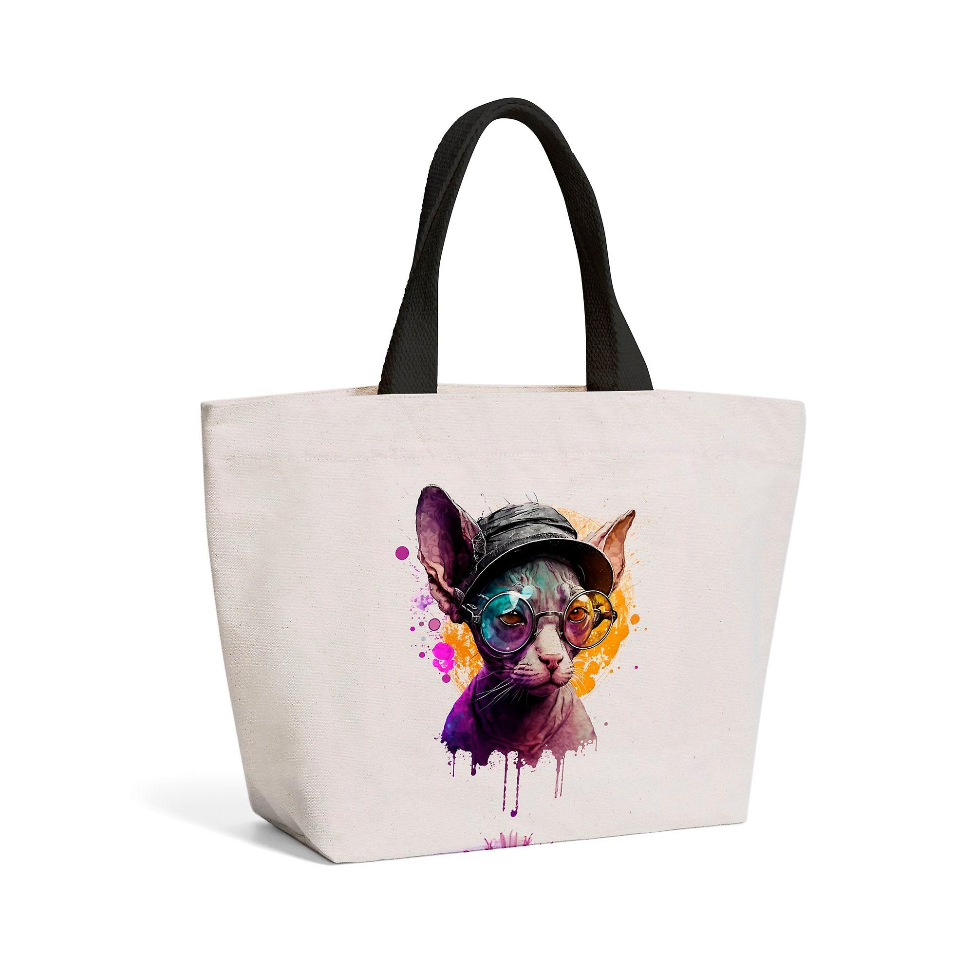 Cornish Rex With Glasses Splashart Beach Shopper Tote Bag