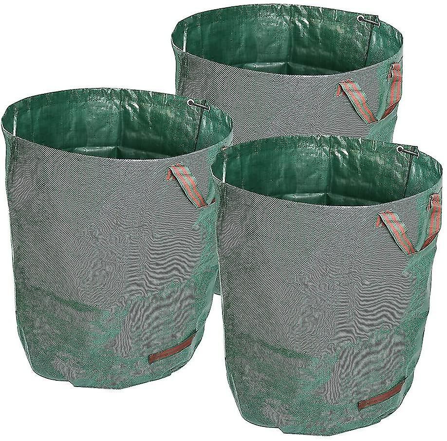 Garden garbage bag 3-piece set waterproof reusable garden bag heavy duty large size with handle inde