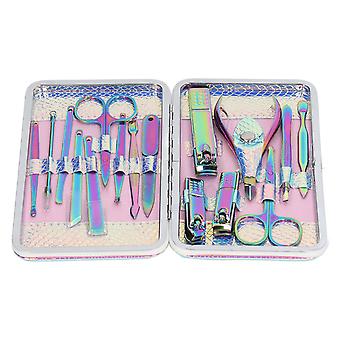 Roestvrij staal manicure set - 16-delige kleurcoating voor vinger en teennagel