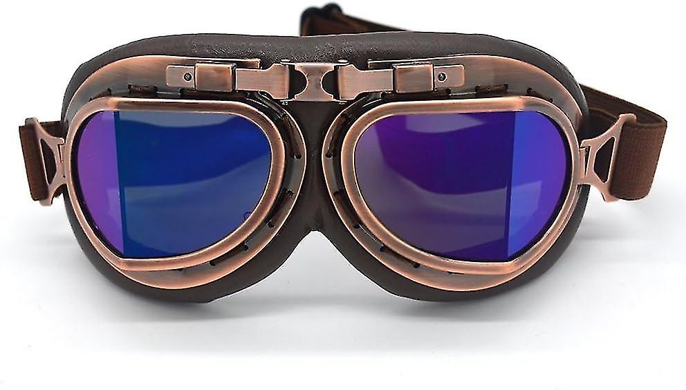 Motocross Goggles, Steampunk Vintage Aviator Style Pilot Motorcycle Cruiser Scooter Goggle Biker Rac