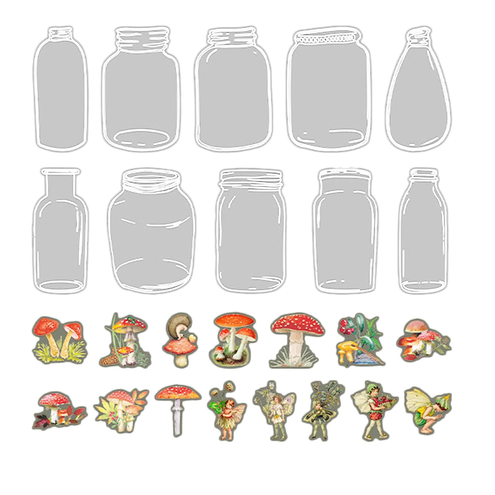40 Pieces Glassware Bottle Stickers PET Transparent Vase Wishing Bottle Shape Stickers for Scrapbooking Notebook Envelope