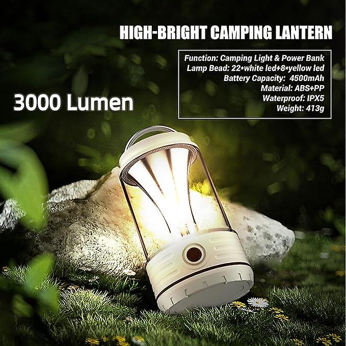 High Bright Camping Lantern - 4500mAh Rechargeable Battery