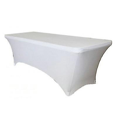183*76*76Cm White Rectangular Fitted Spandex Tablecloths X4342