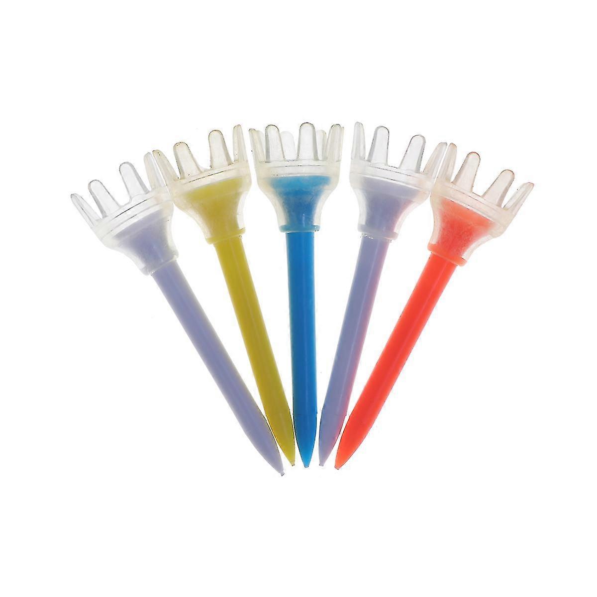 5pcs Lightweight and Durable Plastic Crown Tees 5.4CM (Random Color) Z