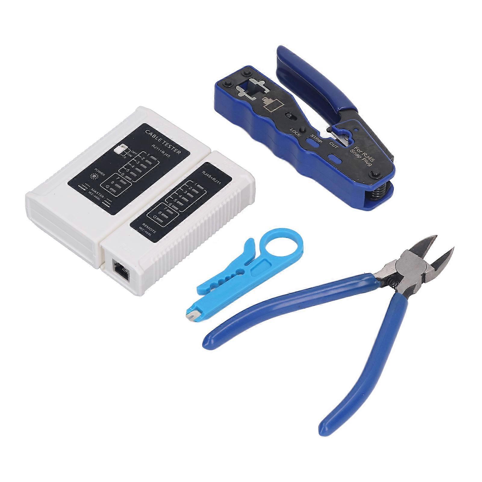 RJ45-Crimpwerkzeugsatz Pass-Through-All-in-One-Ethernet-Crimper für Cat5e Cat6 Cat6a 8P8C Modularer Steckverbinder Crimpen