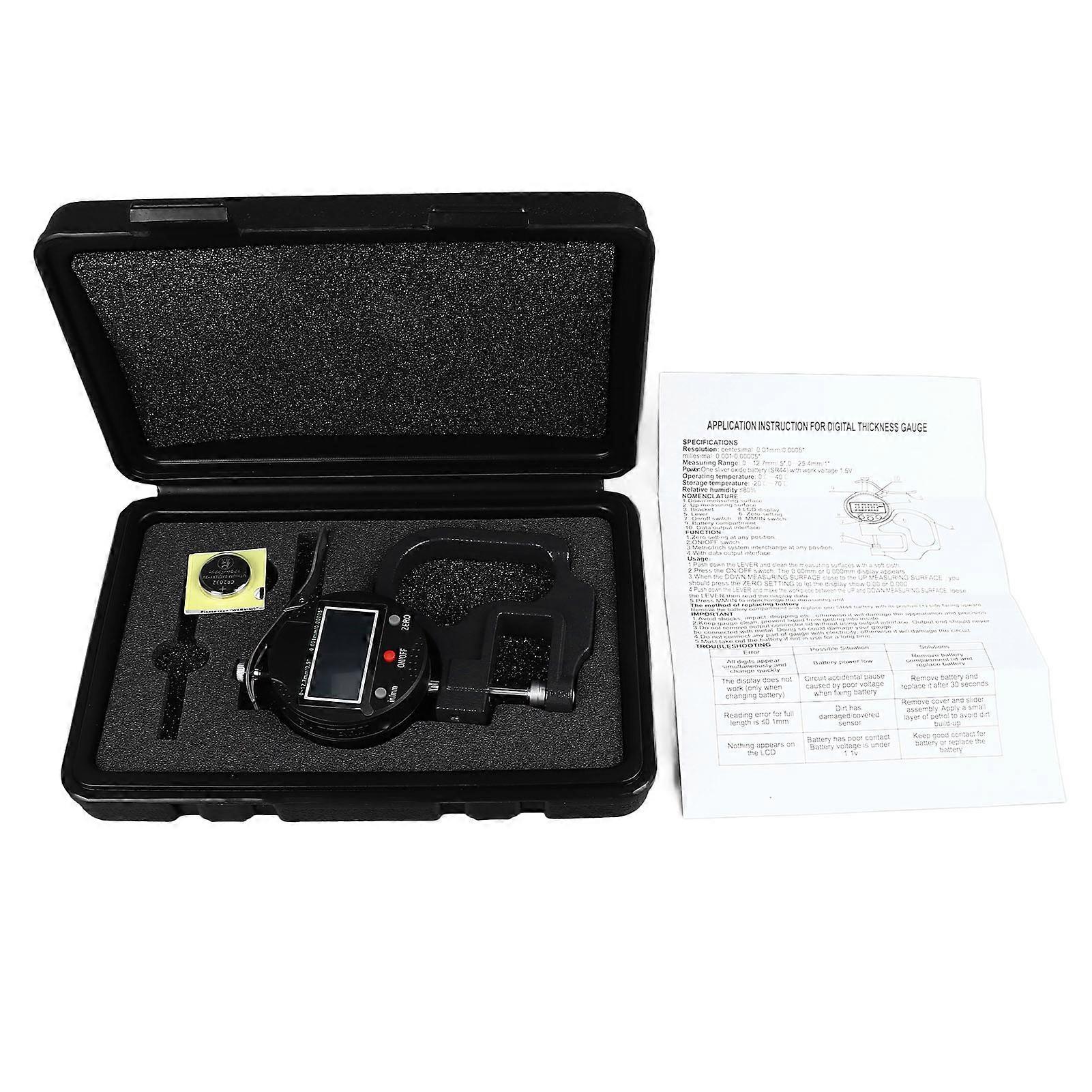 Digital Thickness Gauge Electronic Micrometer,High Accuracy Thickness Measurement Meter 0.001mm Resolution