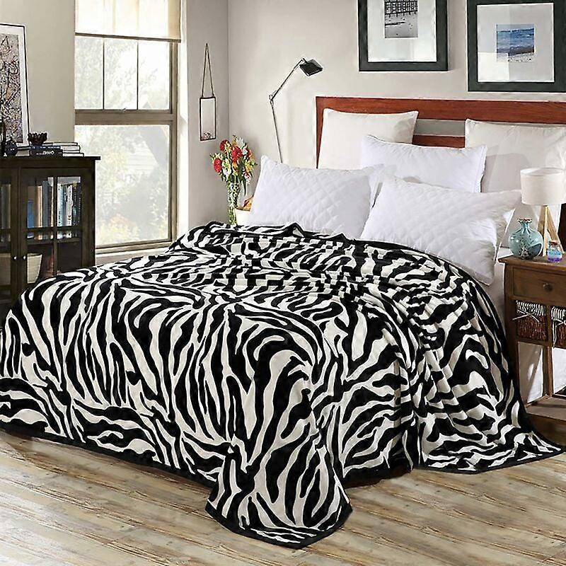 Zebra Pattern Flannel Blanket for Sofa Bed (180200cm)