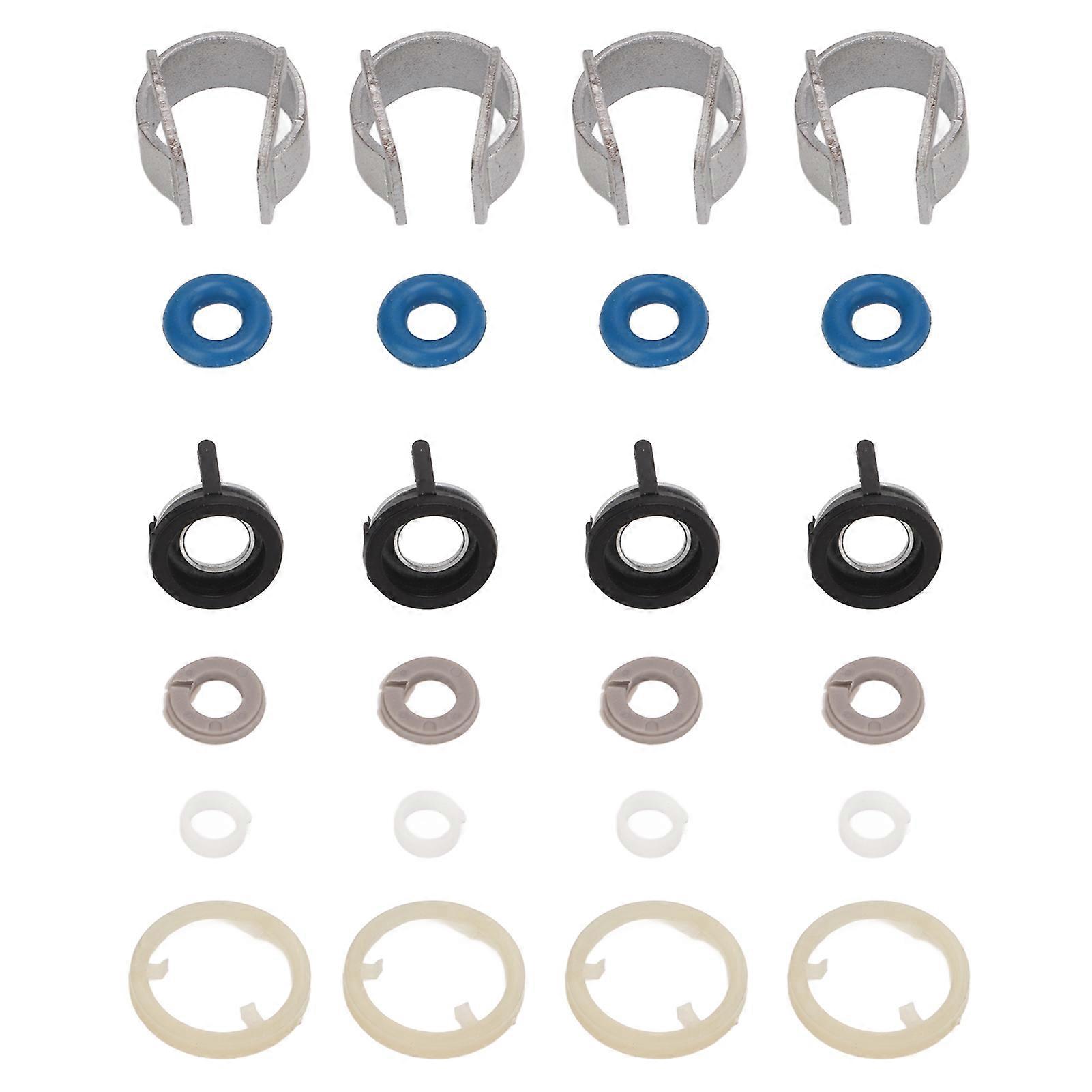 4 Sets Fuel Injectors Seals Repair O Ring Kit Rubber Metal 06H998907B Replacement for A3 A4 A5 S5 S4 Q5 Q3 NO.37809