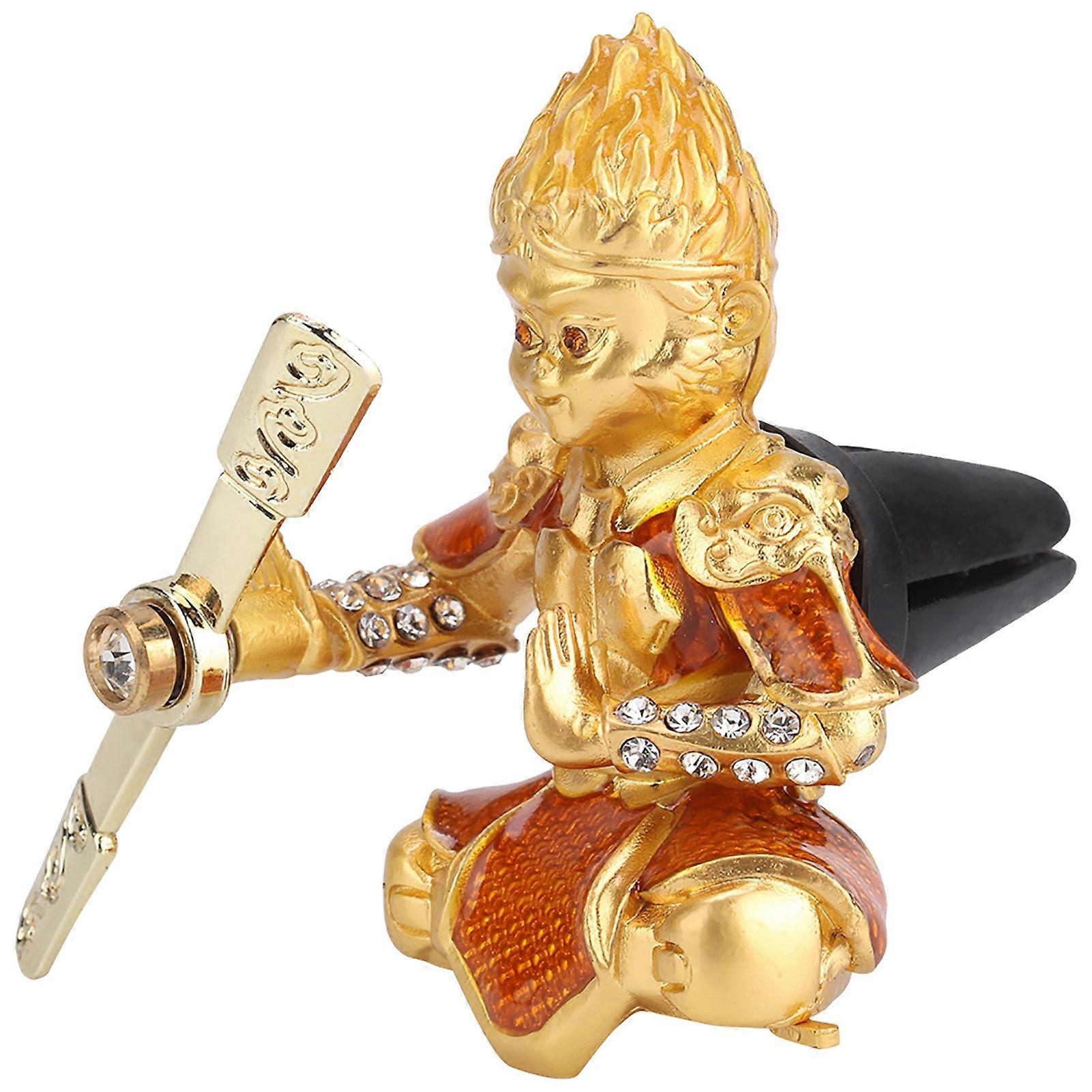 Car Air Conditioner Outlet Vent Clip Air Freshener Fragrance Diffuser Monkey King Shape(orange) E2U~02
