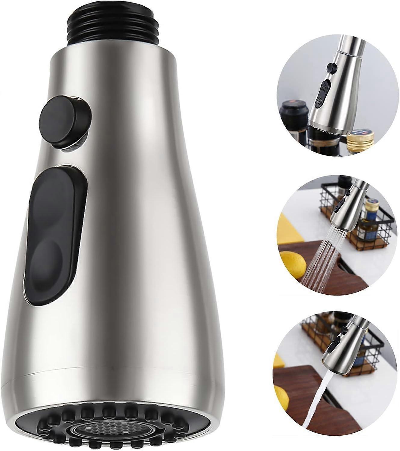 Kitchen Sink Faucet Replacement Parts Spray Head with Stop Button 2 Spray Types Pull Down Kitchen Fa