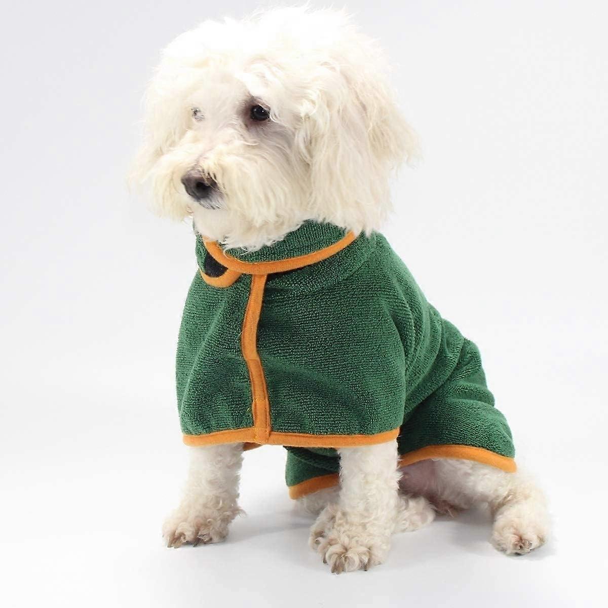 Adjustable Microfiber Dog Bath Robe Small Dog Bathrobe Super Absorbent Bath Towel for Dog Cat for Dr