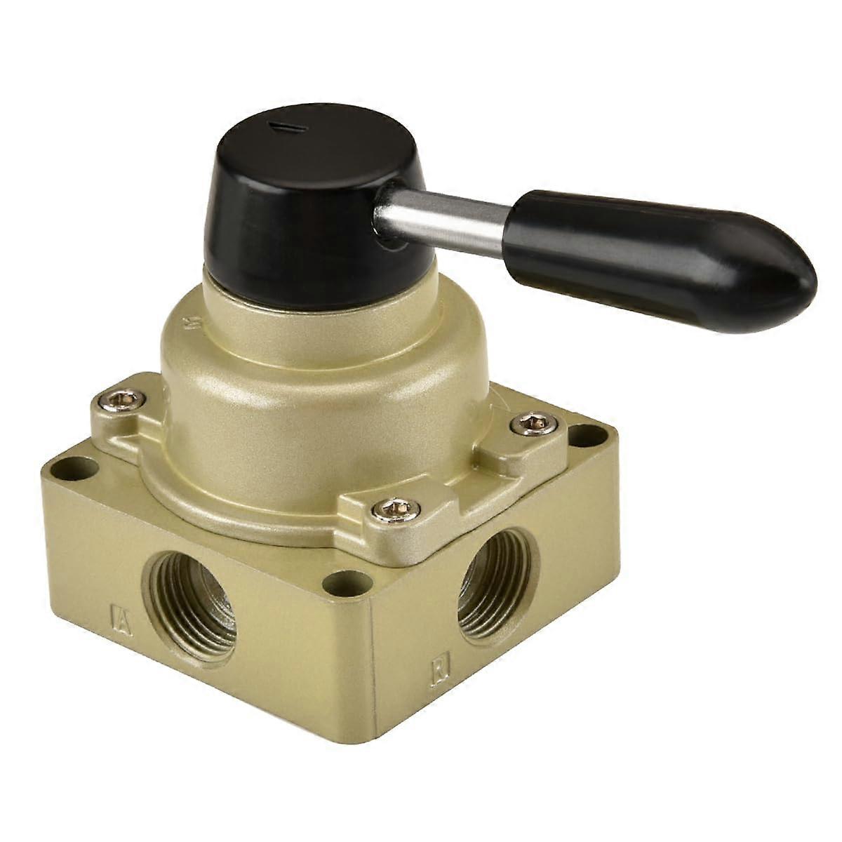 Rotary Hand Lever Valve Hv-04 PT1/2 3 Position 4 Way Air Flow Control Valve