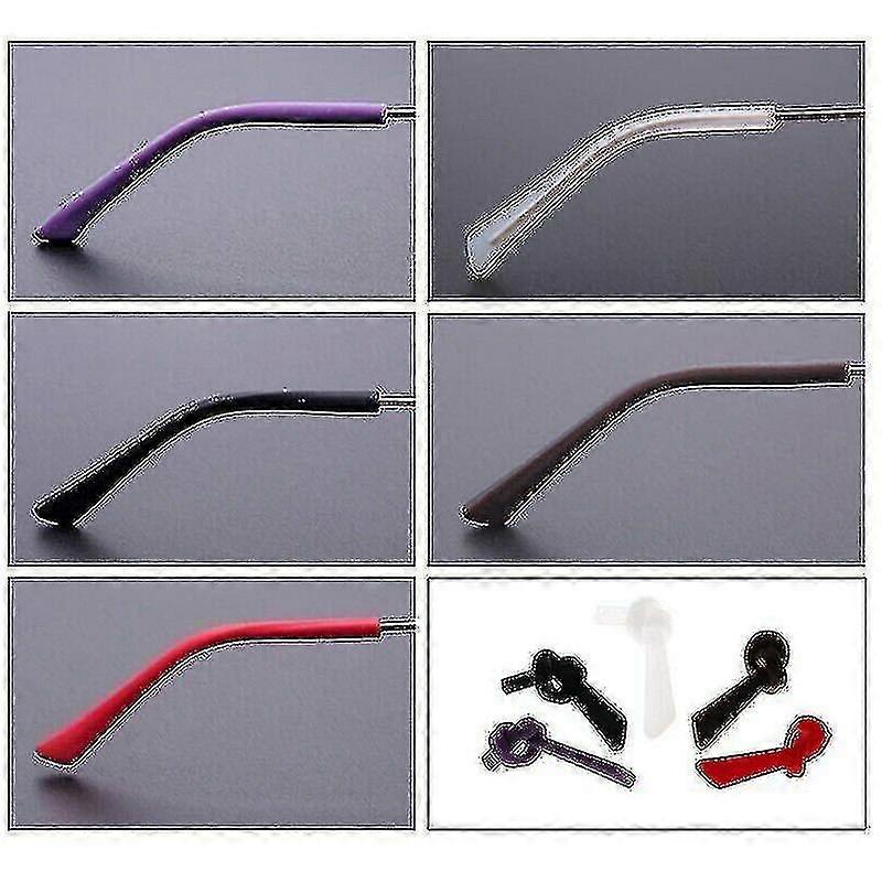 3組のシリコン製テンプルチップ、滑り止め眼鏡フラットイヤーチューブ交換用