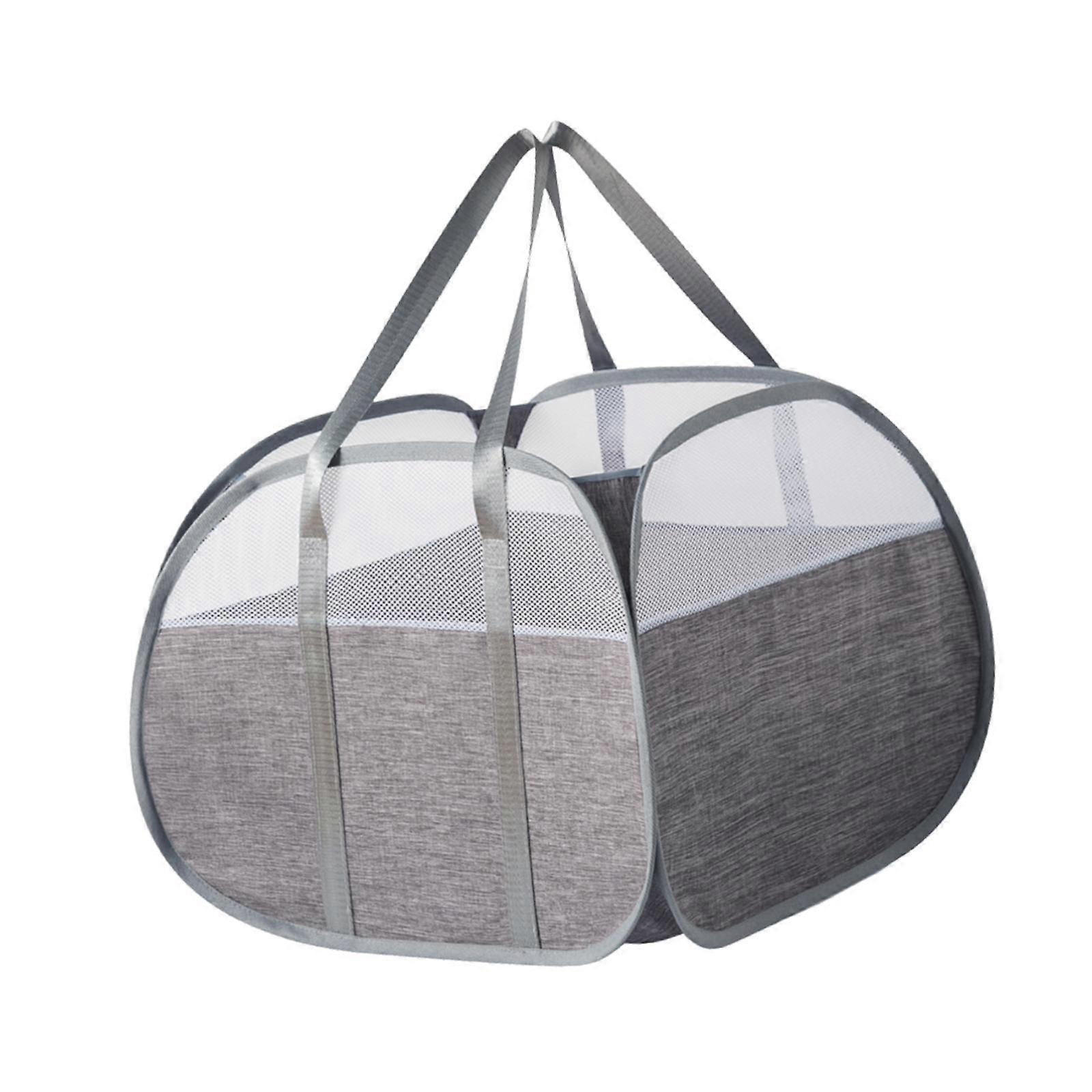 Laundry Basket with Handles Laundry Organizer for Small Space Apartment Dorm Grey