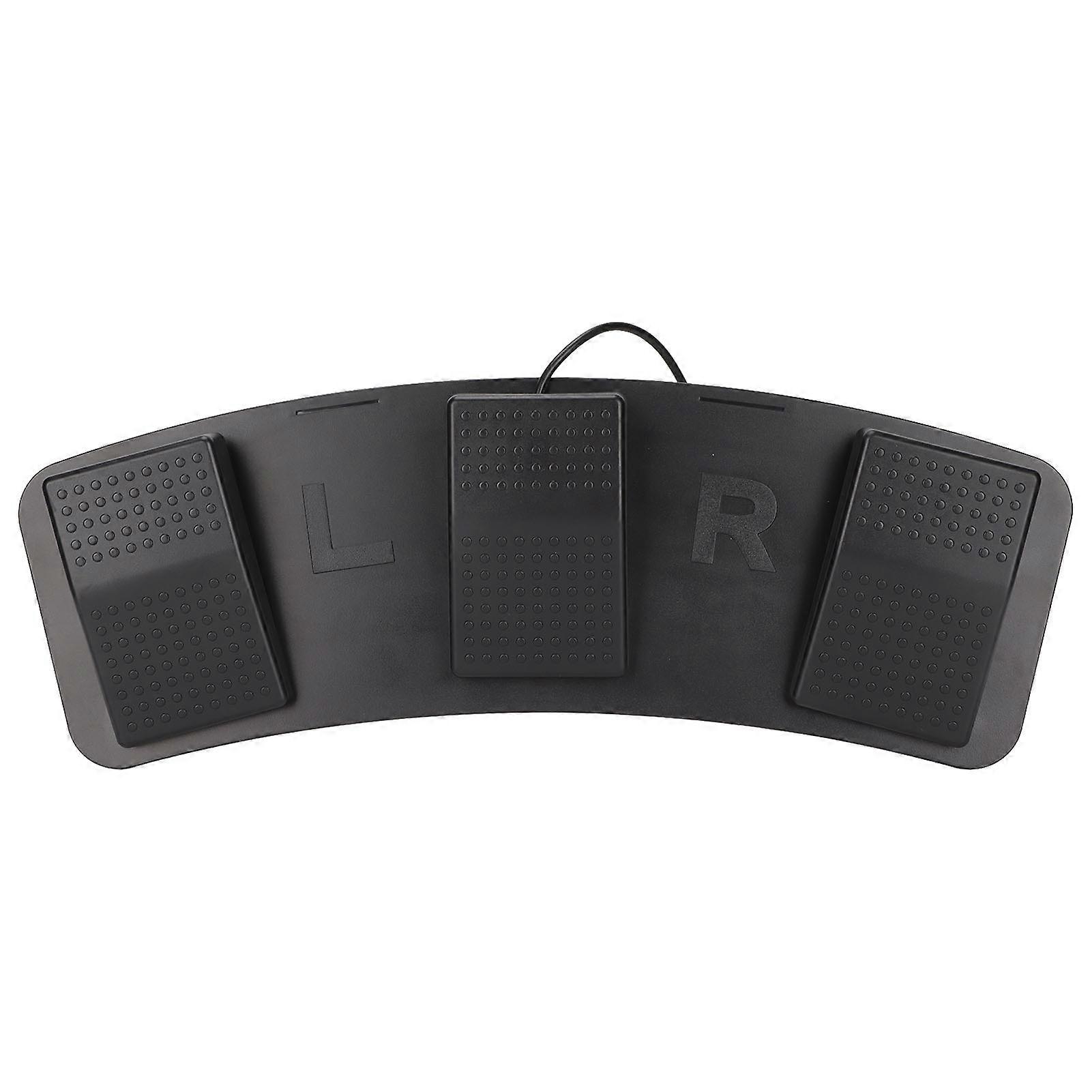 USB Triple Foot Switch Pedal Multifunctional Ergonomic Triple Foot Switch Pedal for Playing Games Factory Testing (Mechanical Switch)