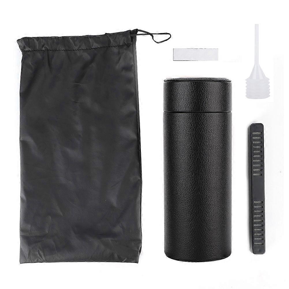 Tragbarer Mini-Zigarren-Humidor mit PU-Lederfutter und Zedernholzfutter (schwarz)