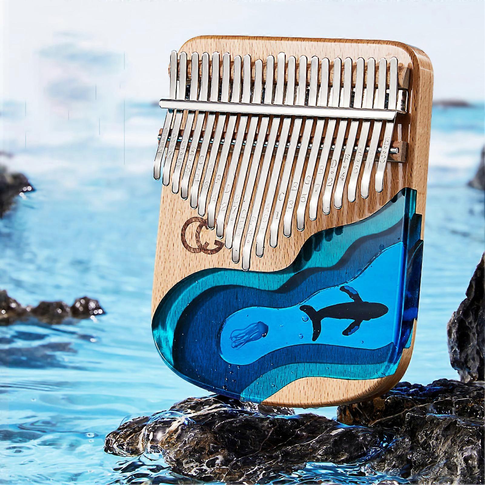 Portable Pouce Piano Multiples Tons Mini Résine Kalimba Doigt Pincé Instrument De Musique 21 Tons Baleine