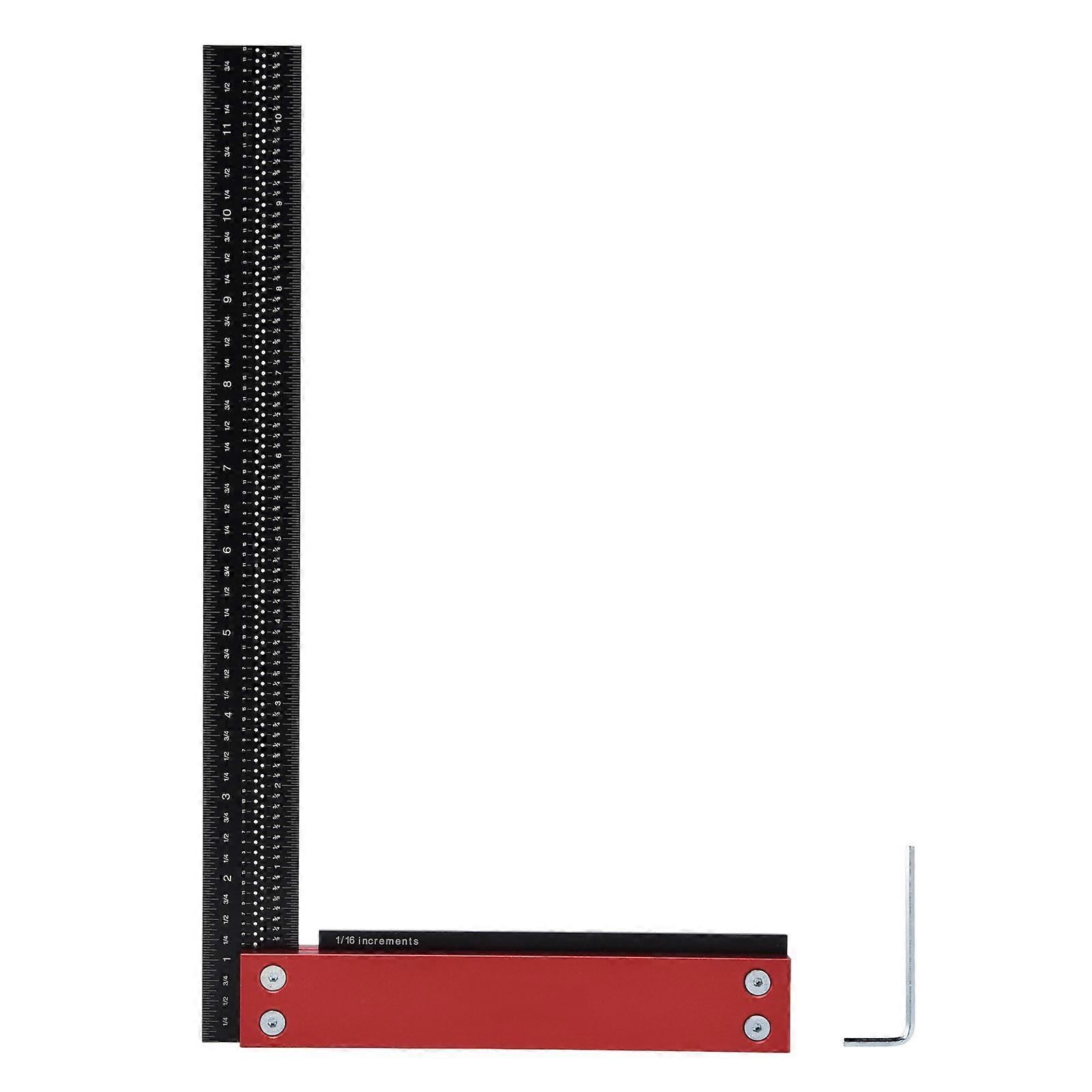 Woodworking Ruler 12in Accurate Carpenter Square L Shaped Right Angle Line Measuring Tool