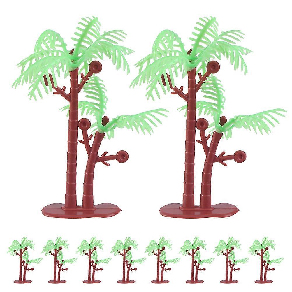 15pcs Micro Landscape Coconuts Tree Miniature Plant Tree Models Mini Artificial Palm Tree