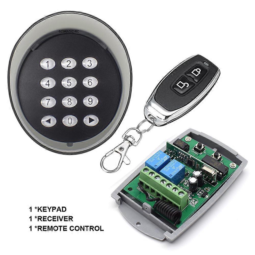 Wireless Keypad for Automatic Garage Door Swing Sliding Gate Opener Universal Receiver & 433MHz Remote for Access Control