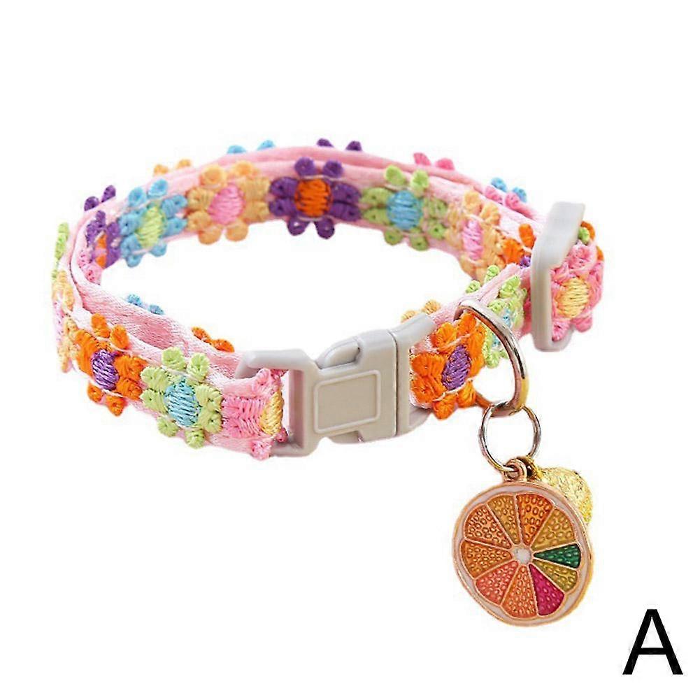 Colorful Flower Collar for Cat Bell Collar Decorative Dog Collar Adjustable