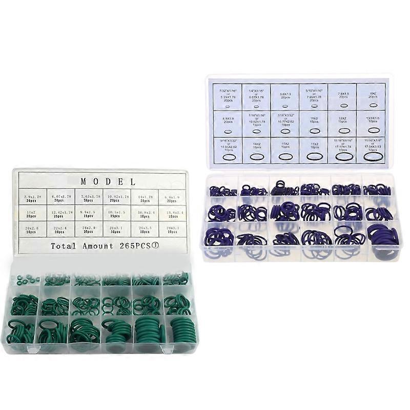 18 Sizes Car Refrigerant Air Conditioning Compressor O Ring Nitrile Rubber Seals Repair Tool 270pcs Assortment Trim