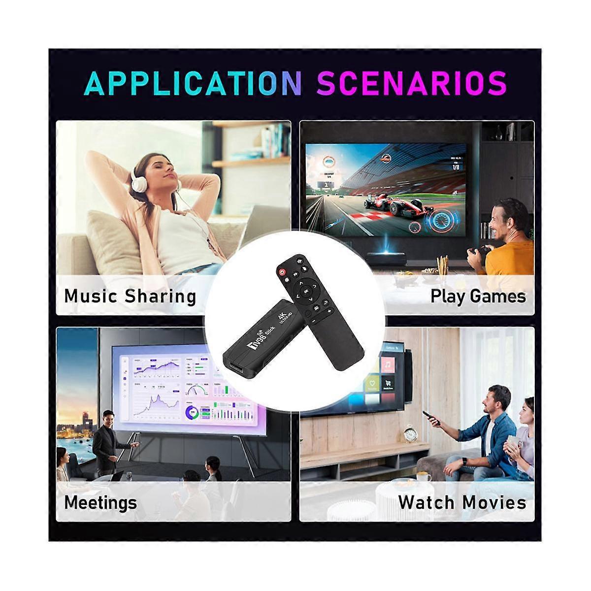 TV98 TV STICK 2G+16G Android12.1 2.4G 5G WiFi Android Smart TV BOX 4K 60Fps Set Top Box