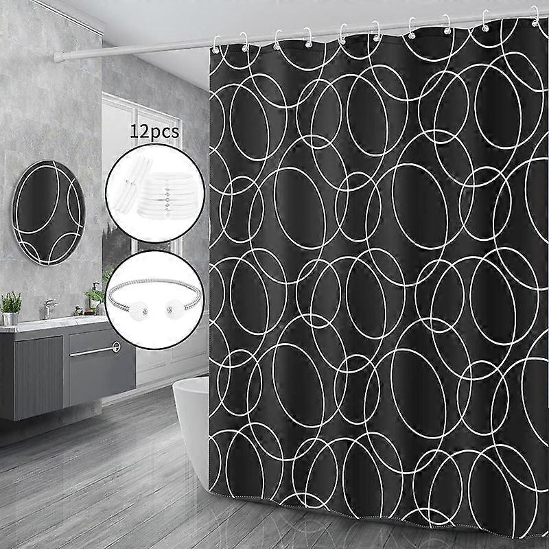 Shower Curtain Anti Mould Proof Waterproof,Weighted Hem