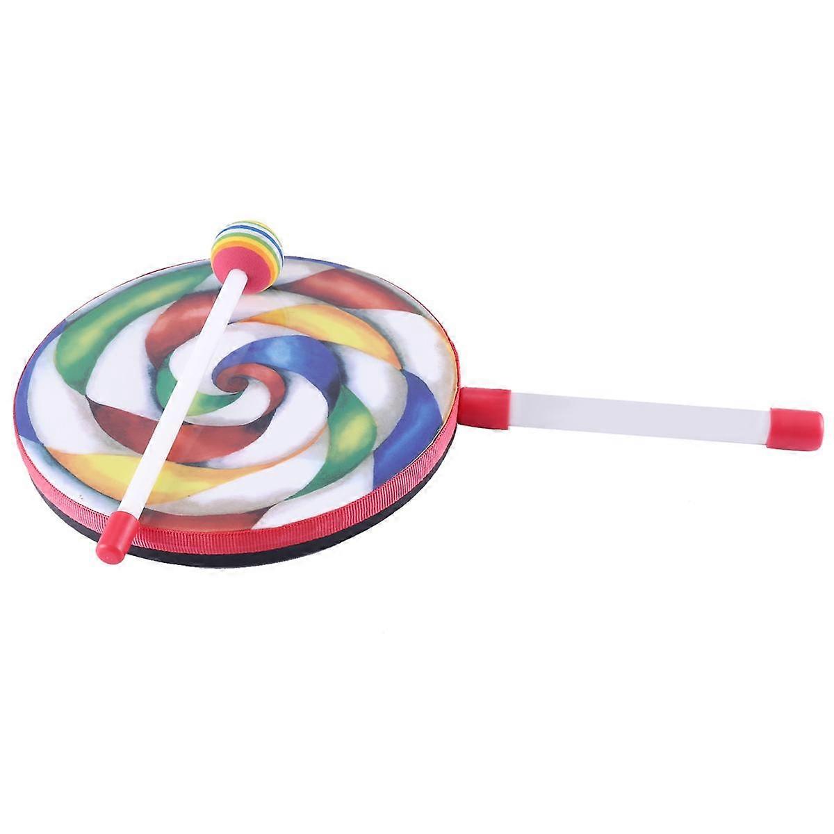 5Pack 8Inch Lollipop Drum with Mallet Rainbow Color Music Rhythm Instruments Kids Baby Children Pla