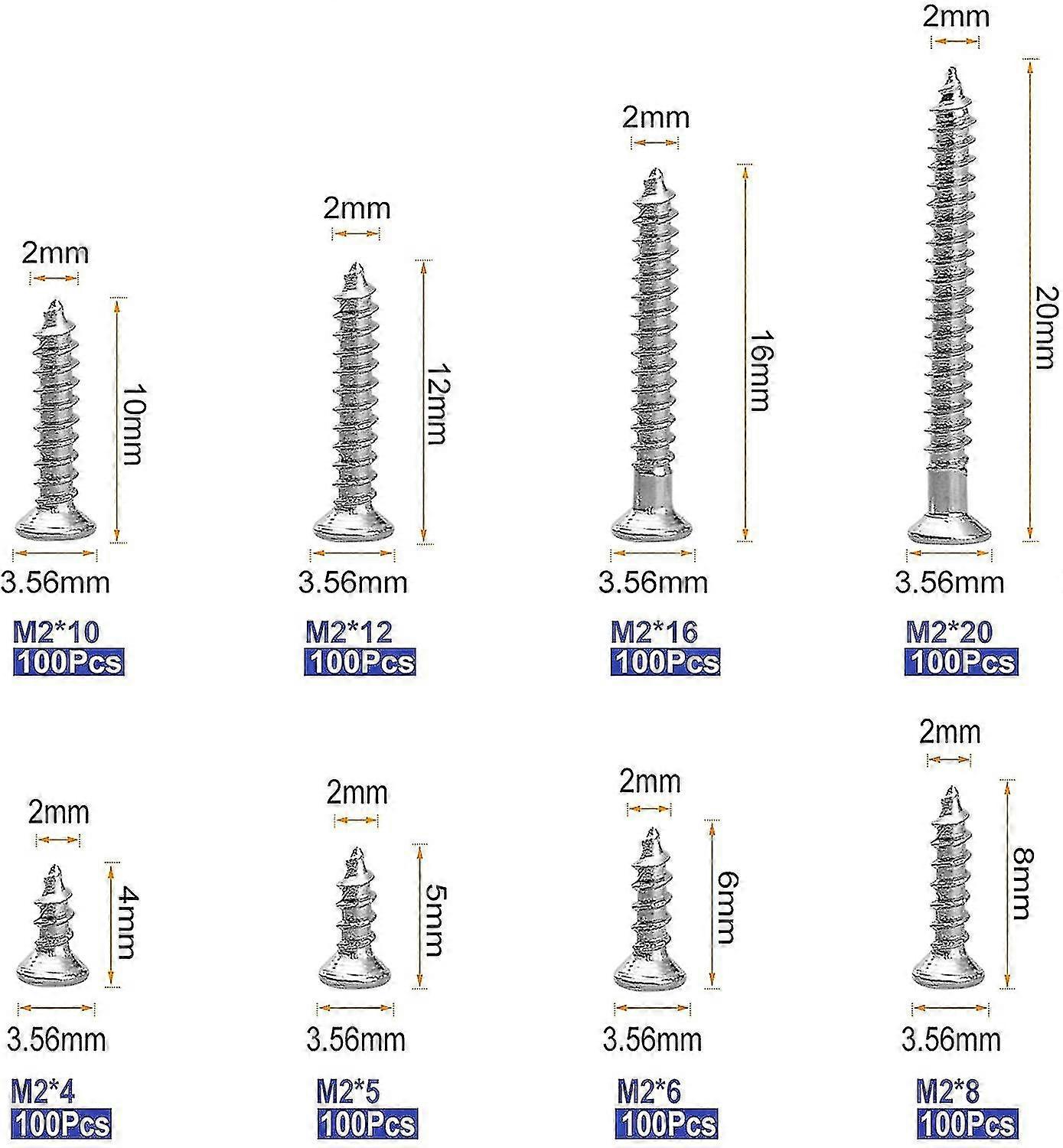 1000 stuks ronde kop zelftappende phillips mini houtschroeven mini schroeven M1 M1.2