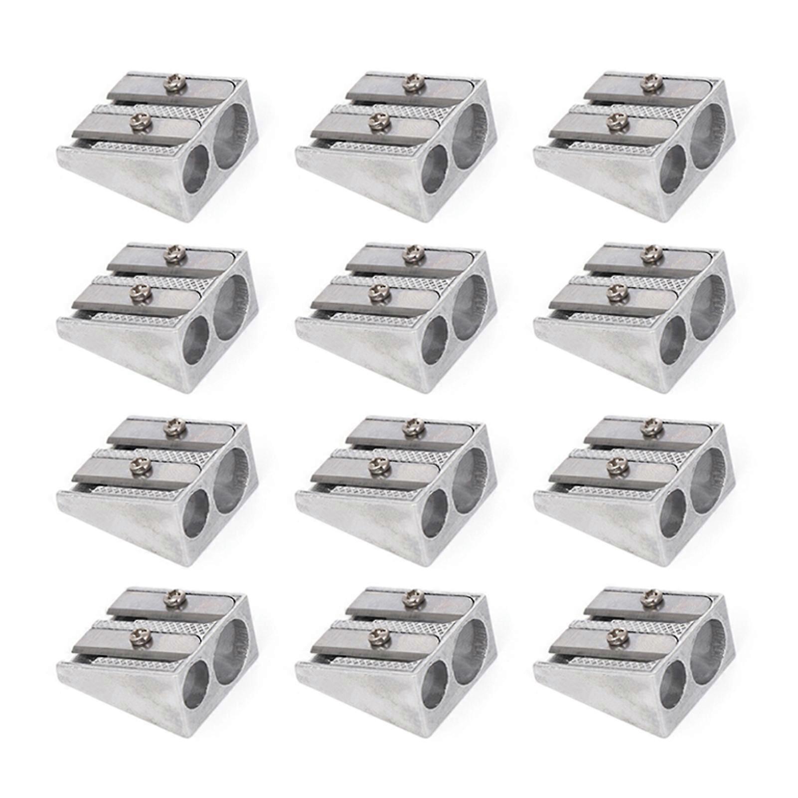 12pcs Portable Manual Pencil Sharpener Anti-Drop Pencil Shavings Tray for Student/Designers