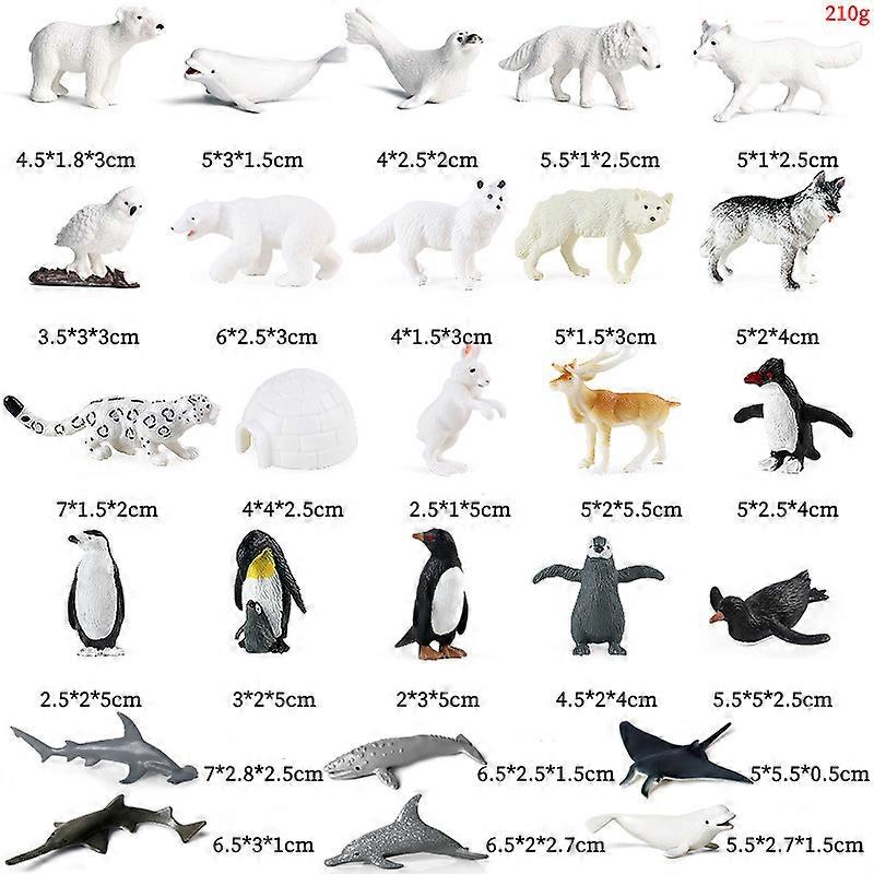 26PCS Mini Simulation Snow Animals Marine Animals Ornament Kids Toy