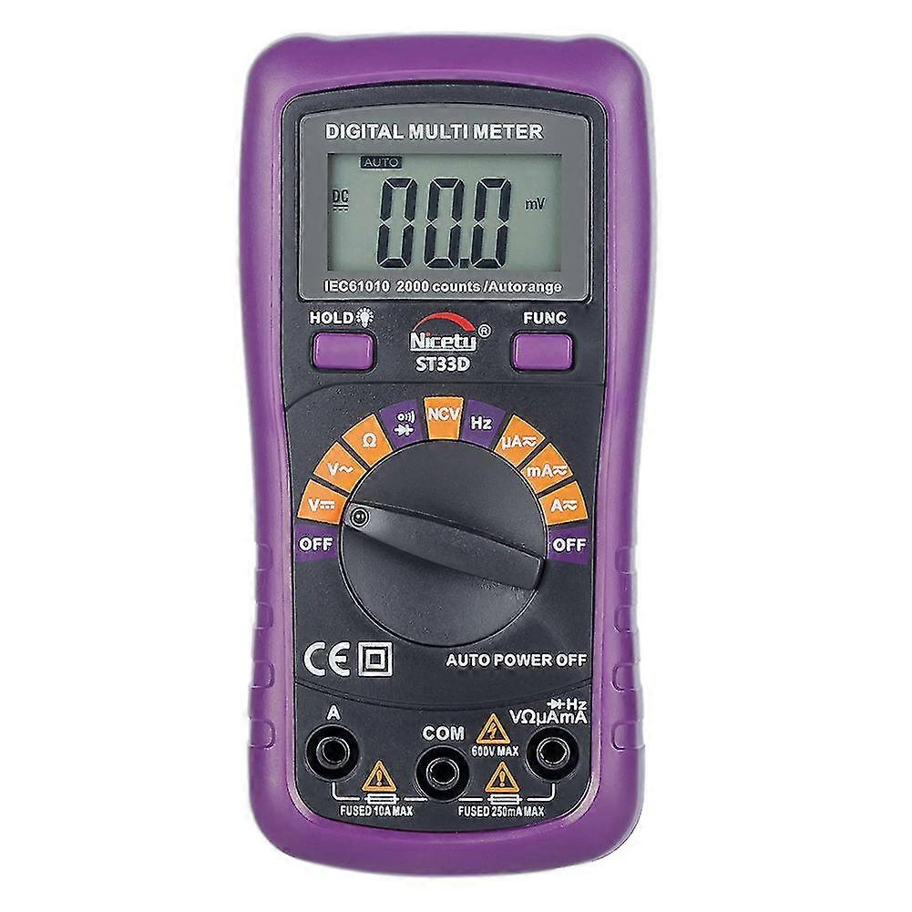 Nicetymeter St33d Autorange Handheld Lcd Display Multimeter Digital Electrical Meter Universal Voltmeter Ammeter Frequency