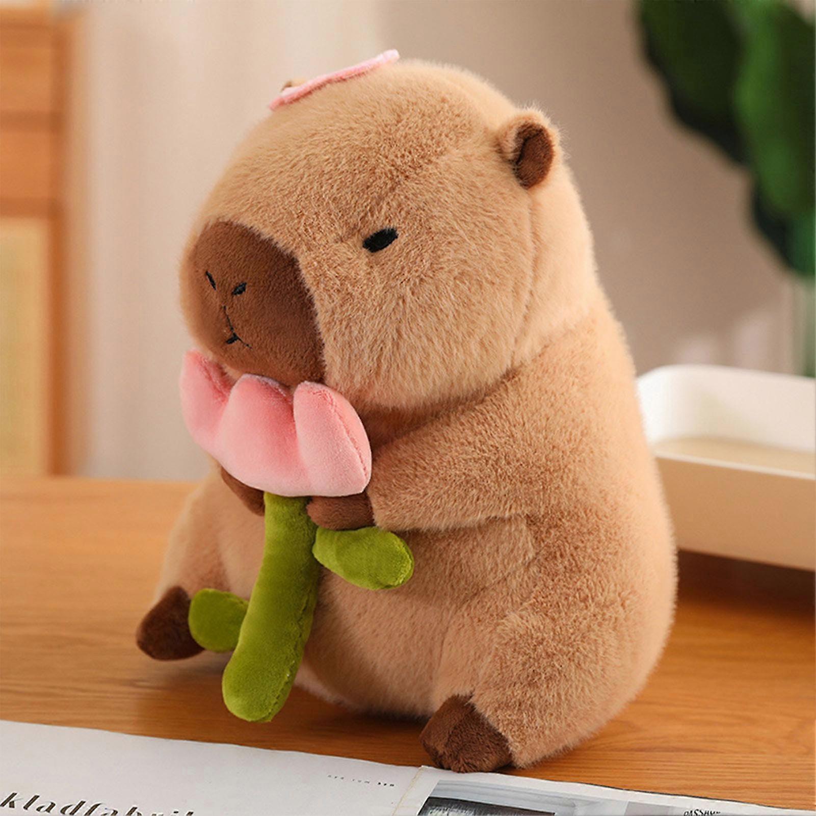 Cute Capybara Plush Toy Stuffed Pillow Lovely Soft Plushies Pillow Cushion Plush Doll for Kids Birthday Christmas Gifts