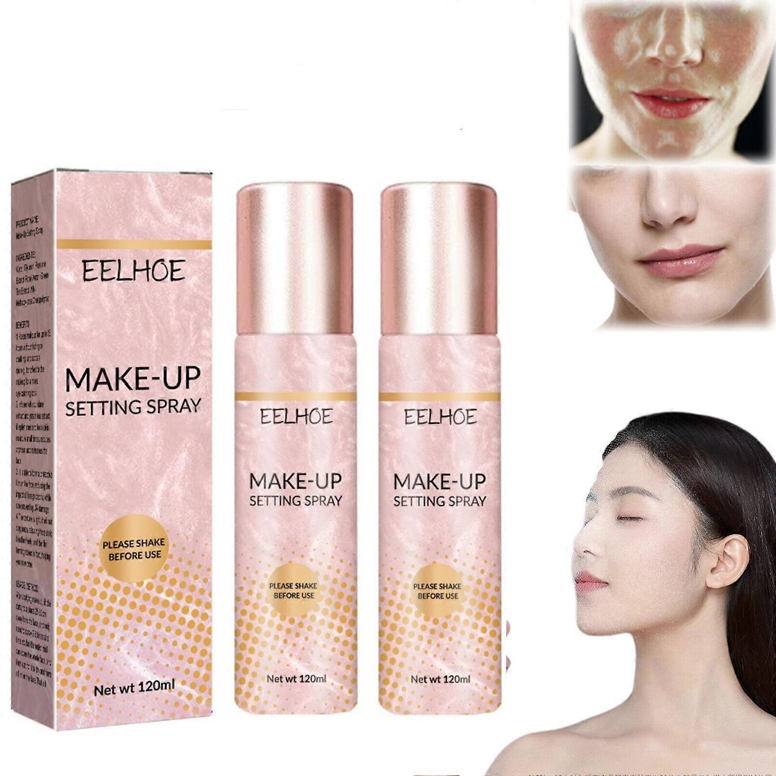 2X Glamstay + بخاخ تثبيت مكياج طبيعي غير لامع ترطيب طويل الأمد للتحكم في الزيت منعش سريع المثبت كريم أساس خفيف الوزن