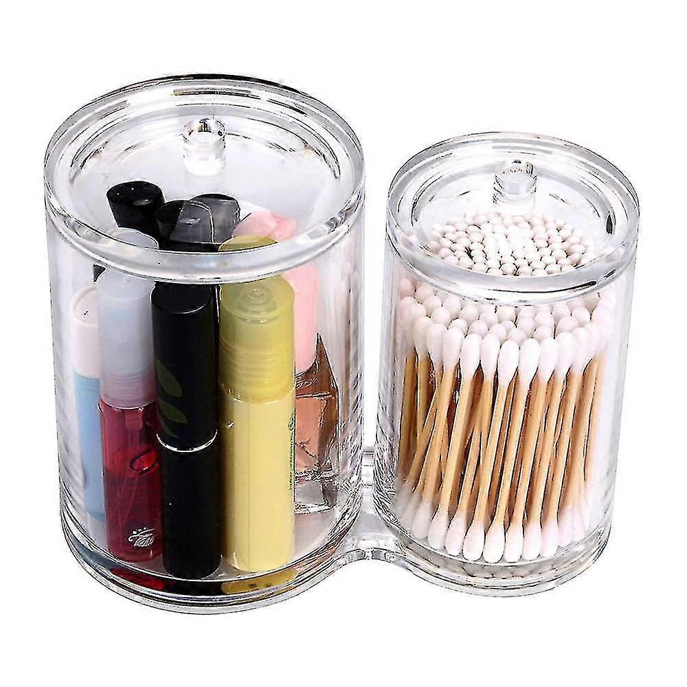 Clear Acrylic Cotton Swab Holder Preminm Quality Round Container