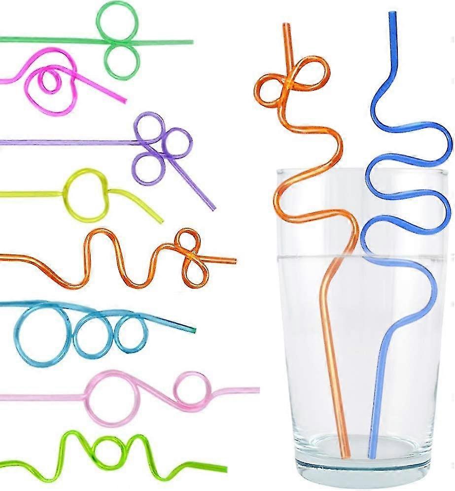 60 Pack Crazy Straws Silly Straws Fun Assorted Twisted Straws Perfect For Kids, Birthday Party