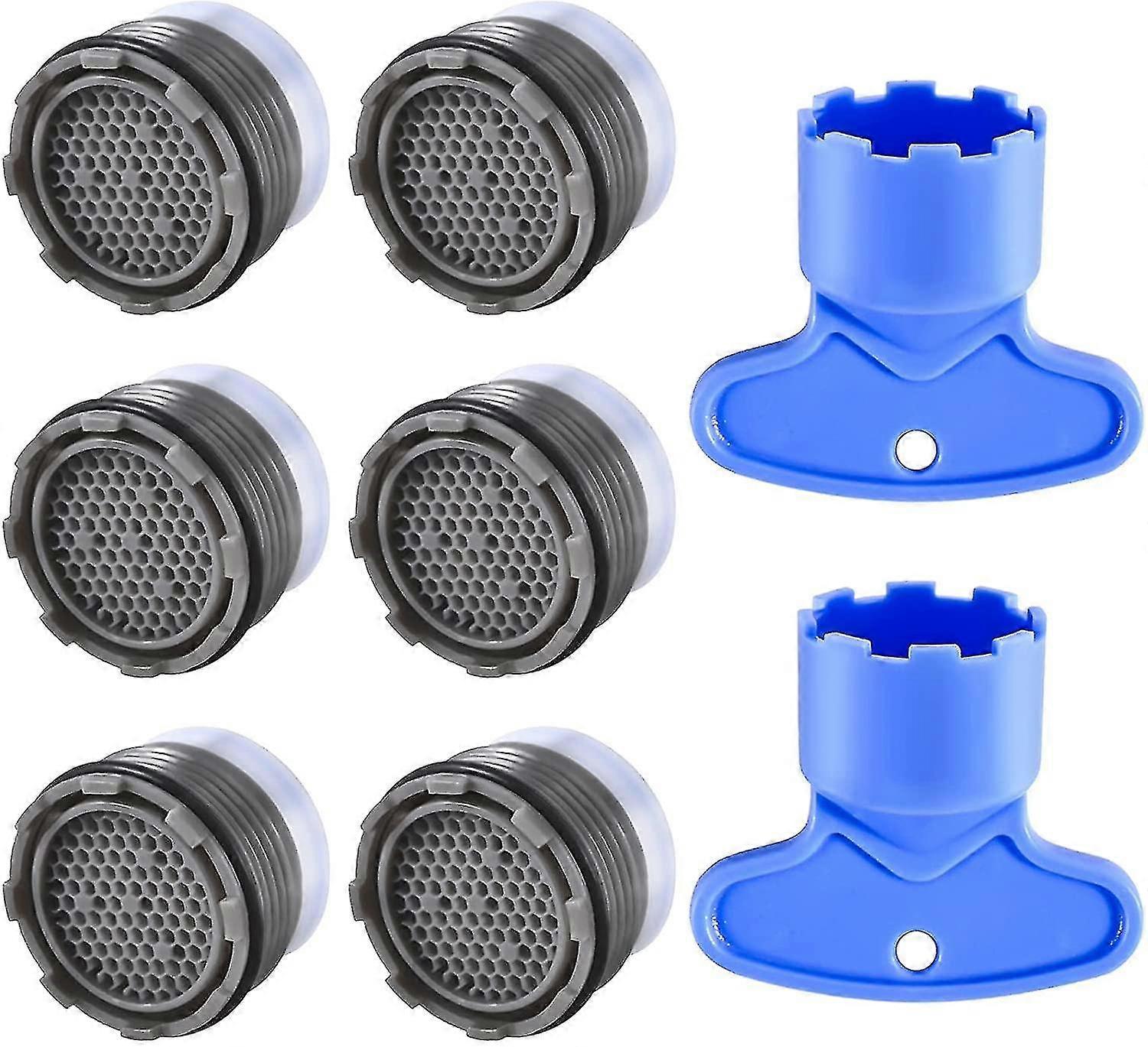 Faucet Aerator M18.5, 6 Pieces Faucet Spout Kitchen Bathroom Water Saving Faucet, Plastic Sink Faucet Aerator For Water Saving With 2 Wrench Starlight