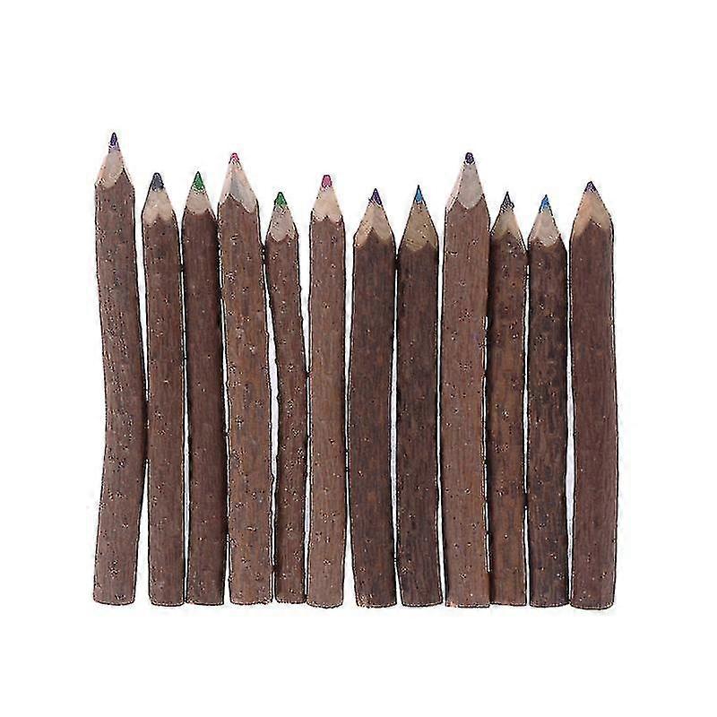 12pcs 9-10cm Tree Branch Colored Pencils Art Drawing Oil Base Pencil Set For Artist Sketch (mixed Color)