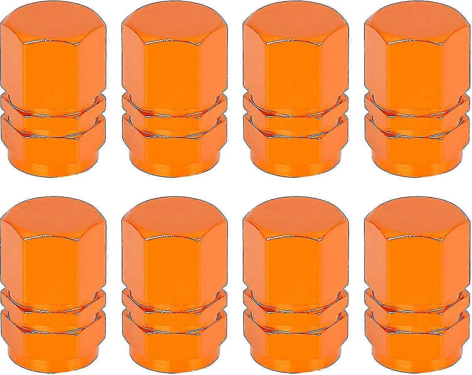 Hexagon Style Wheel Tyre Valve Stem Caps (40pcs, Orange) A