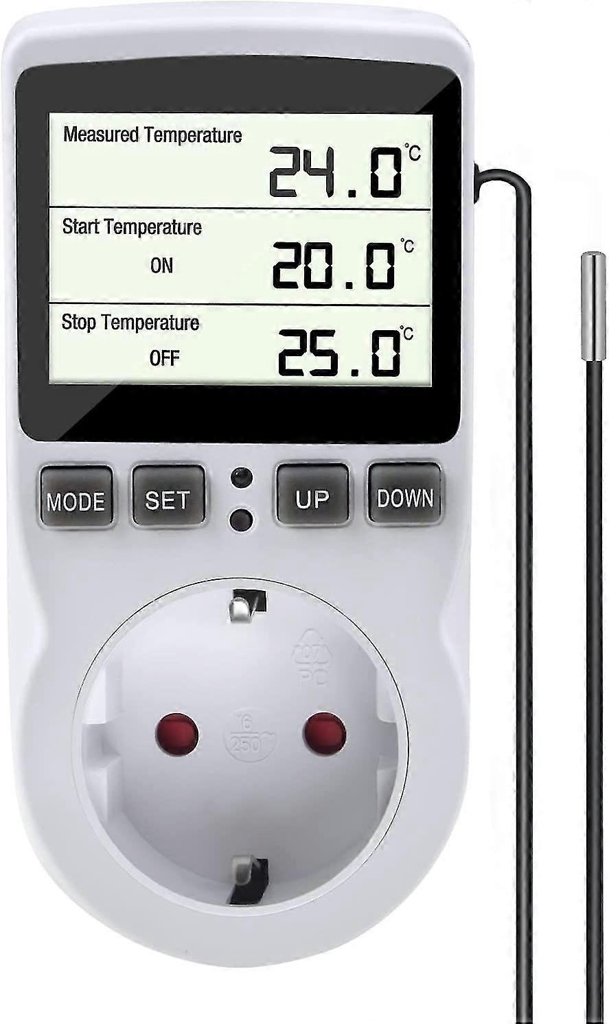 thermostat socke with sensor, digital timer socket, programmable digital timer, heating thermostat socket, aquarium