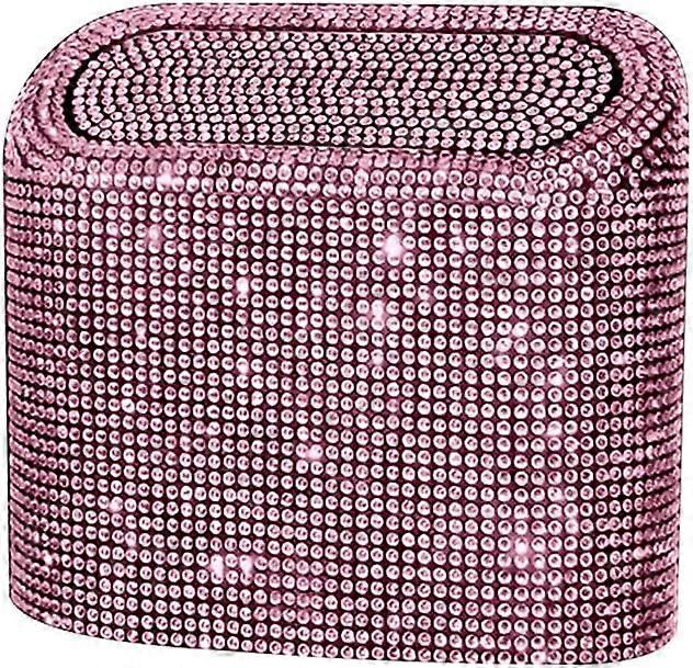 Bling Rhinestone Car Trash Can,Car Garbage Can Container Sparkle Crystal Trash Bin Dustbin Organizer Leak Proof Portable Hanging Garbage Can with Lid,