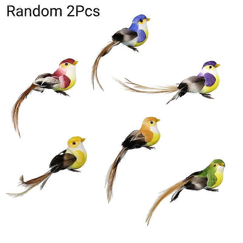 2Pcs/Set Artificial Bird Simulated Wide Application Polystyrene Styrofoam Decorative Hanging Bird Ornament for Home KAESI