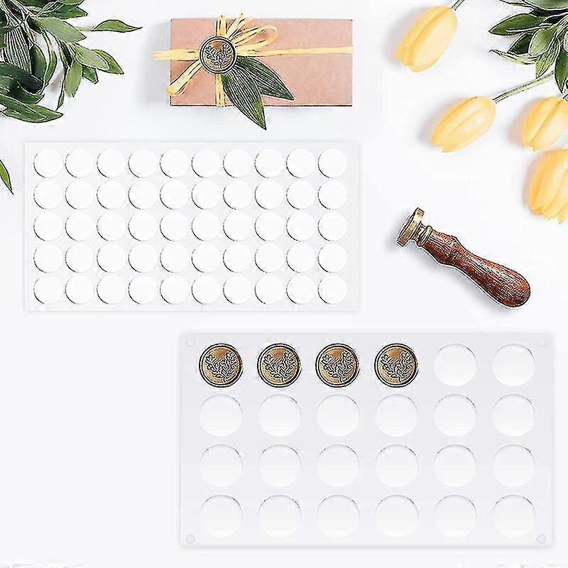 Silicone Mold For Wax Seal,24-cavity Wax Seal Stamp With 100 Pcs Double-sided Sticky Dots For Wedding Invitations