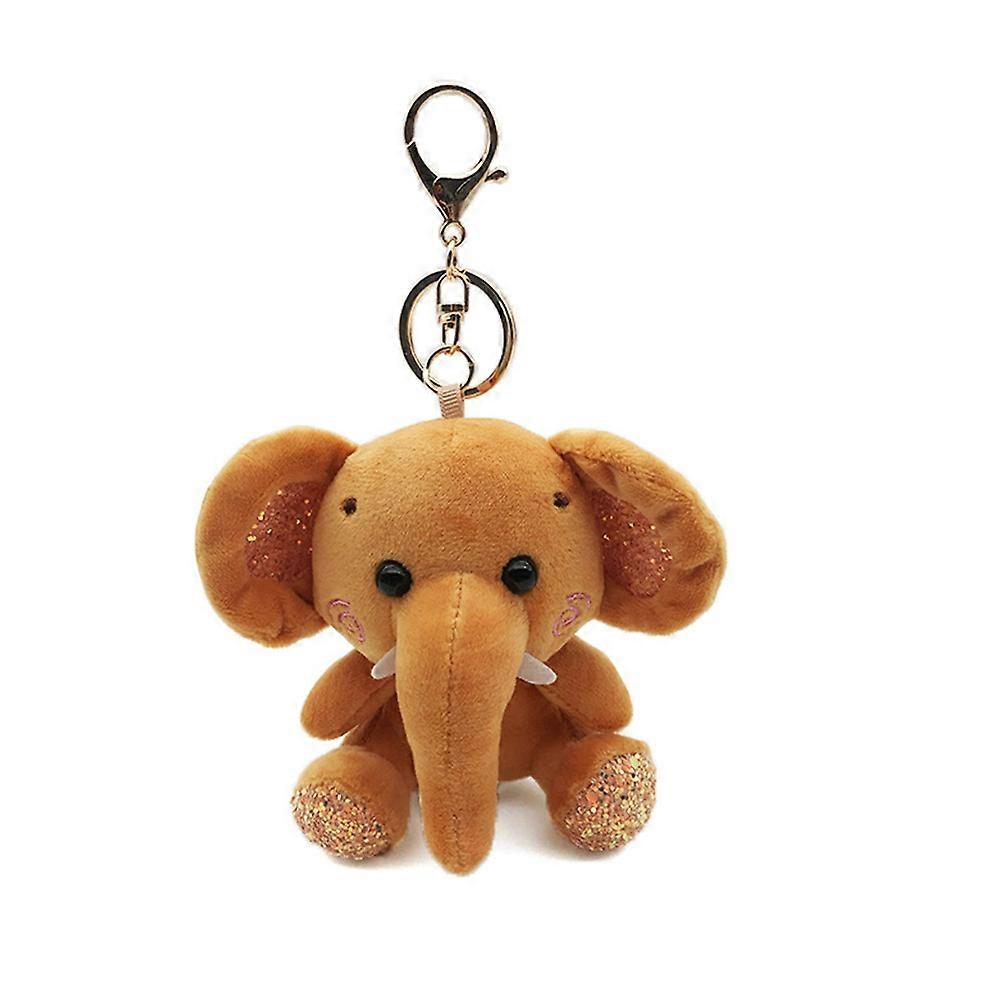 Mini Elephant Plush Stuffed Doll Pendant Keychain Key Chain Holder Bag Decor