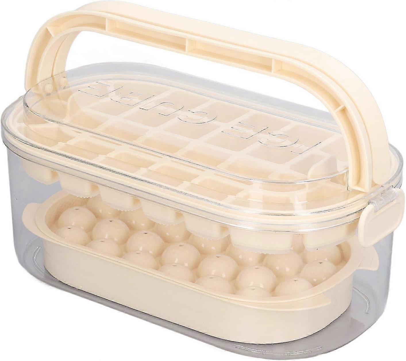Round Square Ice Trays With Lid And Bin 2 Trays, 54 Ice S Easy Release, Portable Storage, Dust And Odor Prevention (1)